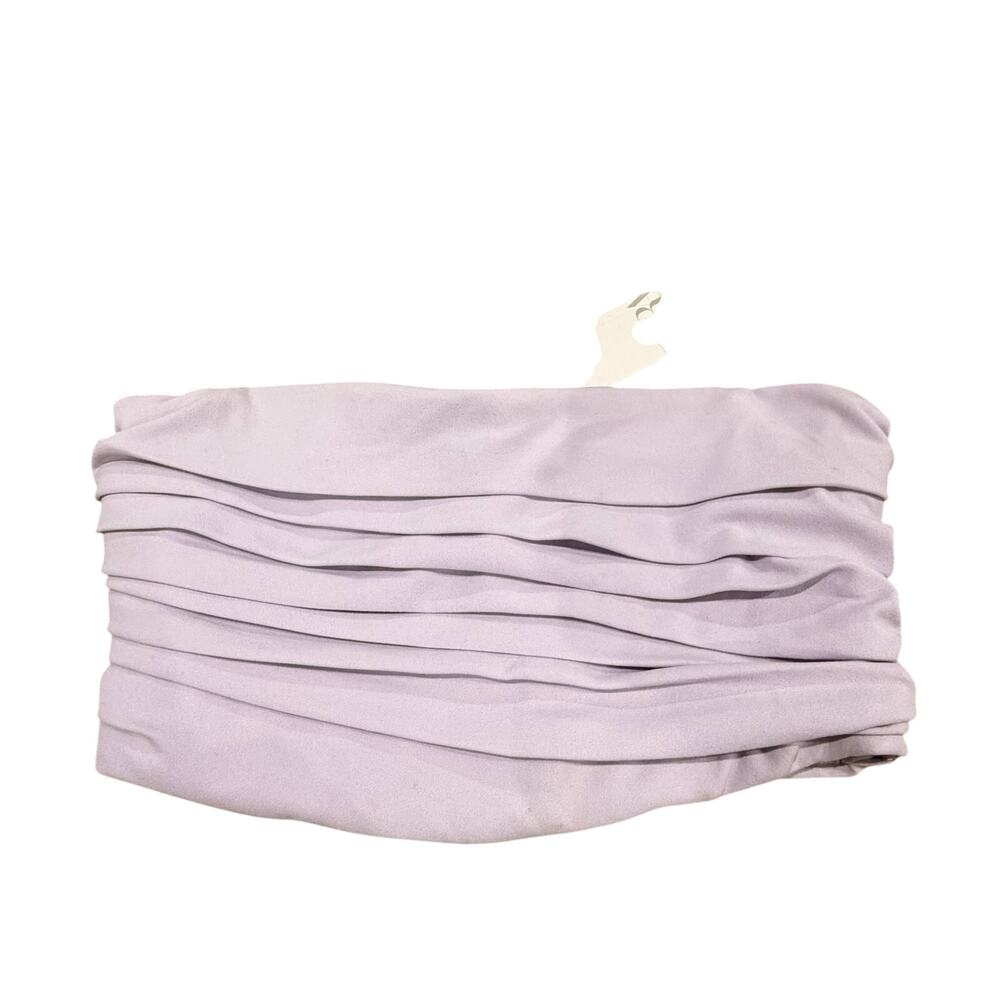 Zara Lavender Purple Rouched Strapless Crop Top Size Large